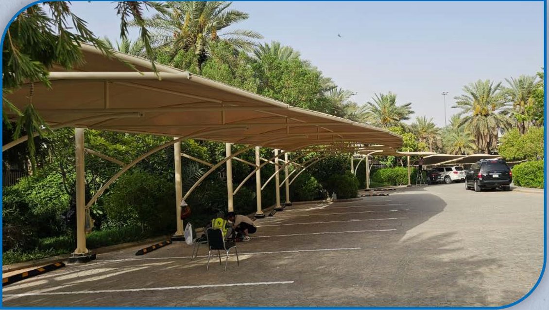 Car-park shade structure works at the Chinese Embassy in Riyadh